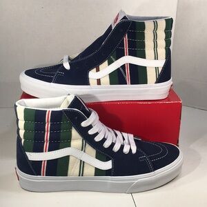 NWT Vans SK8 Hi Top Field Daze Dress Blue Skateboard Shoes Men’s 9